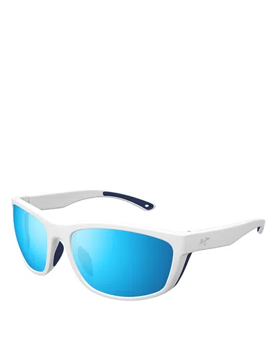 Maui Jim Blue Hawaii Nuu Landing Oval Sunglasses, 62mm In Yellow