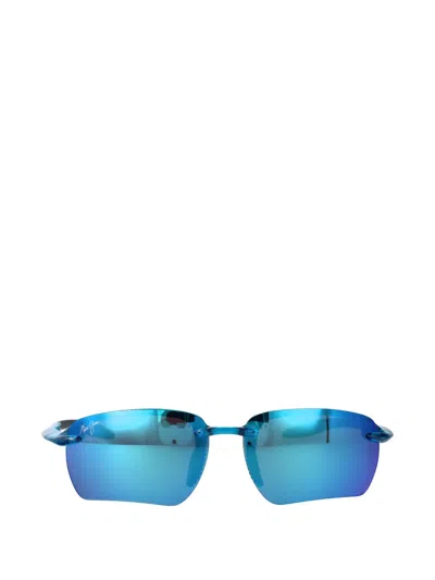Maui Jim Breakwall Rimless Rectangle-frame Sunglasses In Blue