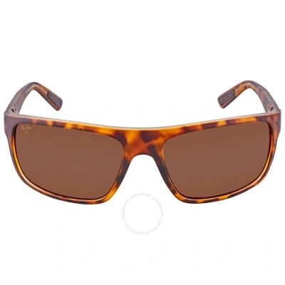 Maui Jim Byron Bay Hcl Bronze Rectangular Unisex Sunglasses H746-10m 62 In Bronze / Tortoise