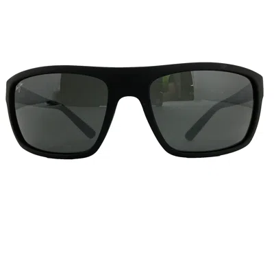 Pre-owned Maui Jim Byron Bay Men's Black Sunglasses Grey Mirror Polarized Lens 746-02mr In Gray