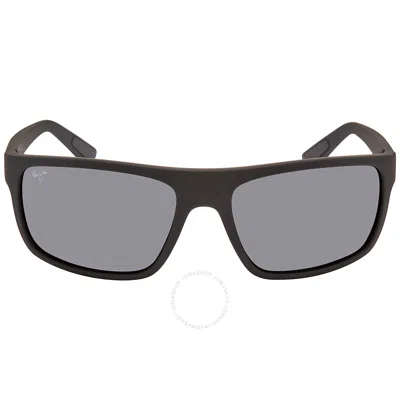 Maui Jim Byron Bay Nuetral Grey Wrap Unisex Sunglasses 746-02mr 62 In Black / Grey