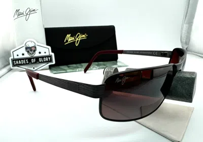 Pre-owned Maui Jim Castaway Mj 187-02c Gunmetal With Maui Rose Polarized Sunglasses In Pink