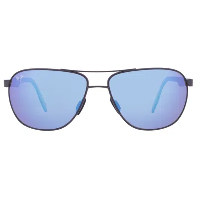 Maui Jim Castles Blue Hawaii Pilot Unisex Sunglasses B728-17 60