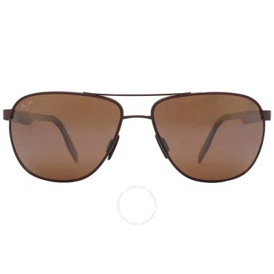 Maui Jim Castles Hcl Bronze Pilot Unisex Sunglasses H728-01m 61 In Bronze / Chocolate