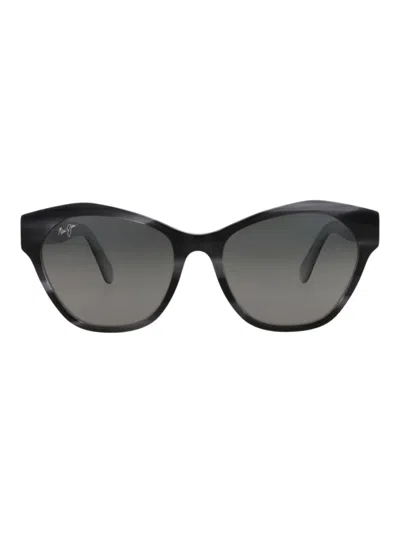 Maui Jim Cat-eye Sunglasses With European Craftsmanship In Black