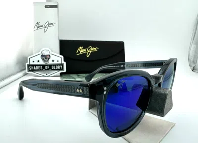Pre-owned Maui Jim Cheetah 5 Mj 842-27g Grey Translucent Blue Hawaii Polarized Sunglasses
