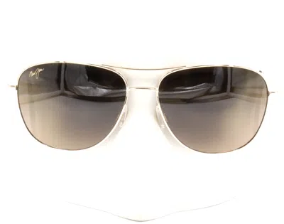 Pre-owned Maui Jim Cliff House Aviator Gold Hclb Bronze Sunglasses Hs247-16 $319