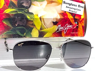 Pre-owned Maui Jim Cliff House Silver Polarized Grey Lens Sunglass Gs247-17 In Gray