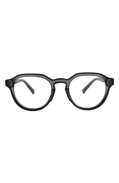 Maui Jim Core 49mm Round Optical Glasses In Grey Grey Transparent