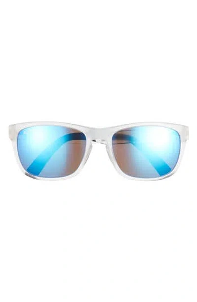 Maui Jim Core 58mm Polarized Square Sunglasses In Crystal Crystal Blue