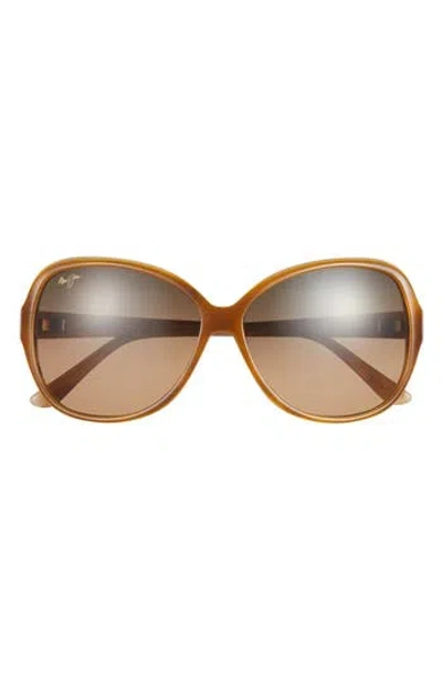 Maui Jim Core 60mm Polarized Round Sunglasses In Tortoise Tortoise Bronze