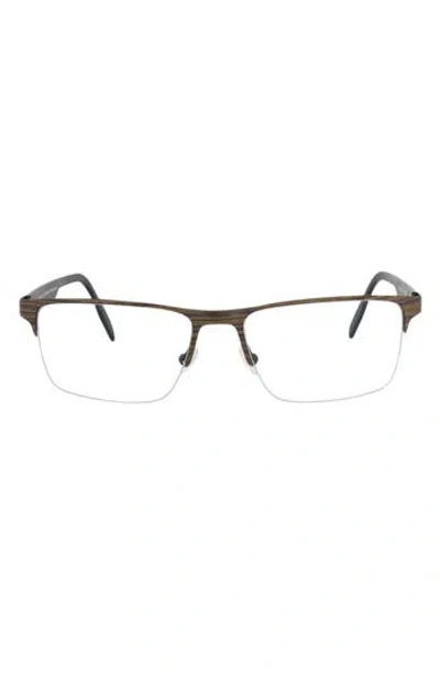 Maui Jim Core Optical 55mm Square Semi Rimless Reading Glasses In Black