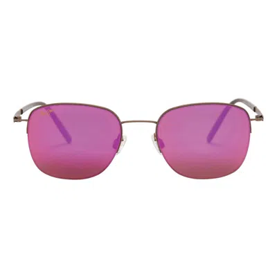 Maui Jim Crater Rim Polarized Classic Sunglasses In Satin Sepia/maui Sunrise In Purple