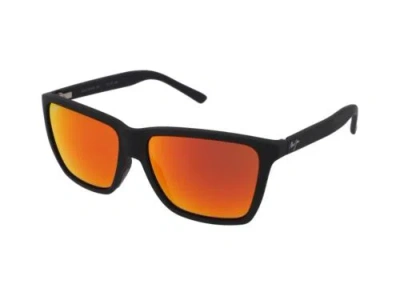 Pre-owned Maui Jim Cruzem Rm864-02a - Matte Black /lava Ruby Lens In Red