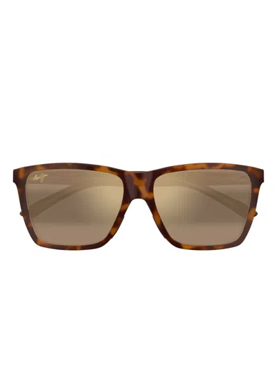 Maui Jim Cruzem Tortoiseshell Square Sunglasses In Brown