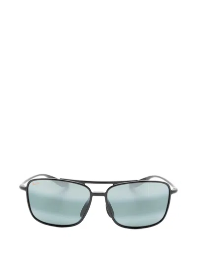 Maui Jim Double-bridge Rectangle-frame Sunglasses In Black