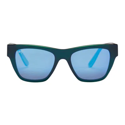 Maui Jim Ekolu Sport Sunglasses In Blue/green/grey/blue Hawaii In Black