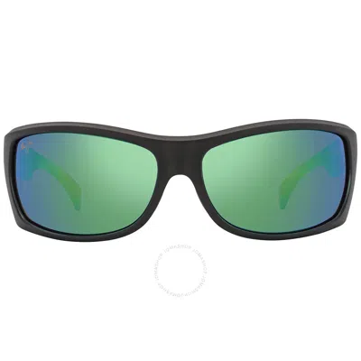 Maui Jim Equator Mauigreen Wrap Unisex Sunglasses Gm848-15 64 In Black