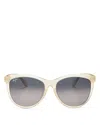 Maui Jim Glory Glory Polarized Square Sunglasses, 65mm In White / Gray Gradient