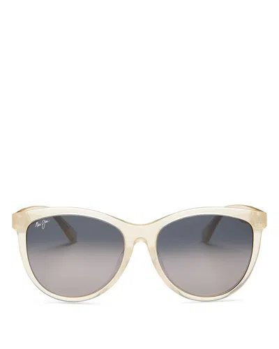 Maui Jim Glory Glory Polarized Square Sunglasses, 65mm In White / Gray Gradient