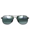 Maui Jim Guardrails Mj 327-17 Square Polarized Sunglasses In Black