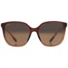 Maui Jim Good Fun Hcl Bronze Butterfly Ladies Sunglasses Hs871-01 57 In Brown