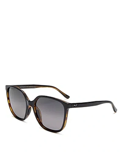 Maui Jim Good Fun Polarized Round Sunglasses, 57mm In Black