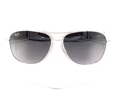 Pre-owned Maui Jim Gray Cliff House Silver Aviator Polarized Sunglasses Gs247-17 $319