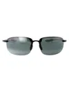 Maui Jim Grey Black Gloss Titanium Sunglasses In Black