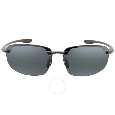Maui Jim Grey Rectangular Men's Sunglasses 407n-02 In Black