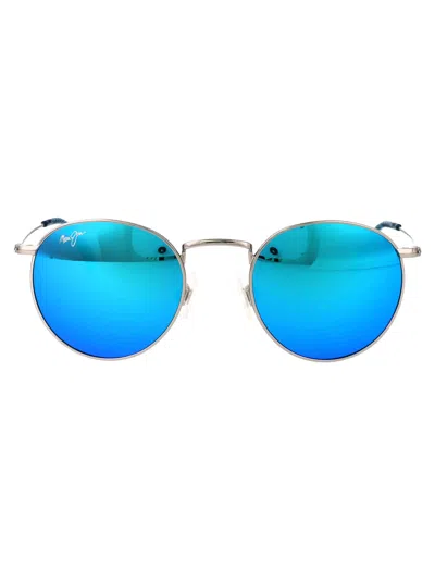 Maui Jim Grey Ruthenium Sunglasses In Blue
