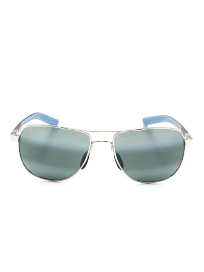 Maui Jim Guardrails Double-gradient Lenses Pilot-frame Sunglasses In Silver