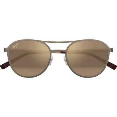 Maui Jim Half Moon 52mm Polarizedplus2® Round Sunglasses In Brown