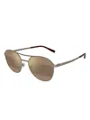 Maui Jim Half Moon Round-frame Sunglasses In Brown