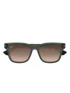 Maui Jim Hano Hano Square-frame Sunglasses In Green