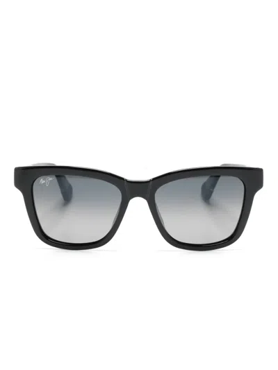Maui Jim Hanohano Square-frame Sunglasses In Black