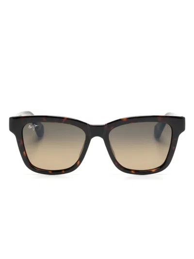 Maui Jim Hanohano Square-frame Sunglasses In Brown