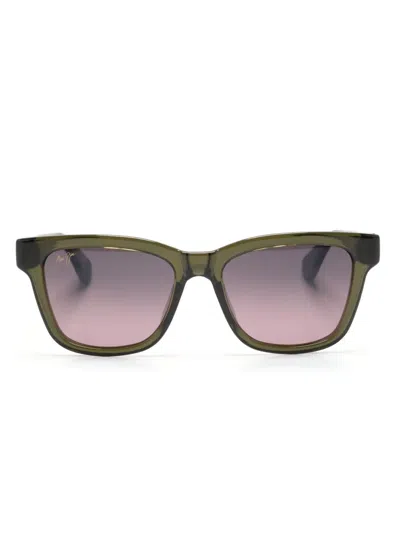 Maui Jim Hanohano Square-frame Sunglasses In Green