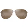 Maui Jim Hauoli 59mm Polarized Gradient Aviator Sunglasses In Gold Orange Yellow