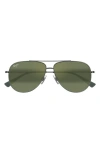 Maui Jim Hauoli 59mm Polarizedplus2® Aviator Sunglasses In Silver/maui Ht
