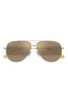 Maui Jim Hauoli Xl 62mm Polarized Oversize Aviator Sunglasses In Green