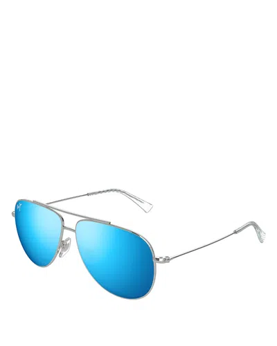 Maui Jim Hauoli Teardrop Sunglasses, 56mm In Blue