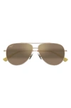 Maui Jim Hauoli Xl 62mm Polarized Oversize Aviator Sunglasses In Gold/hcl Bronze
