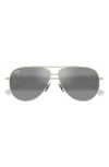 Maui Jim Hauoli Xl 62mm Polarized Oversize Aviator Sunglasses In Gold/neutral Grey