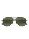 Maui Jim Hauoli Xl 62mm Polarized Oversize Aviator Sunglasses In Metallic