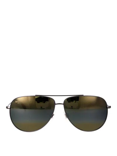 Maui Jim Shiny Gold Bronze Metal Sunglasses In Brown