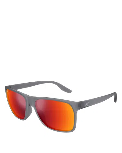 Maui Jim Hawaii Lava Pailolo Rectangle Sunglasses, 59mm In Gray