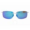 Maui Jim Hema Blue Hawaii Rectangular Unisex Sunglasses B443-05cm 62 In Blue