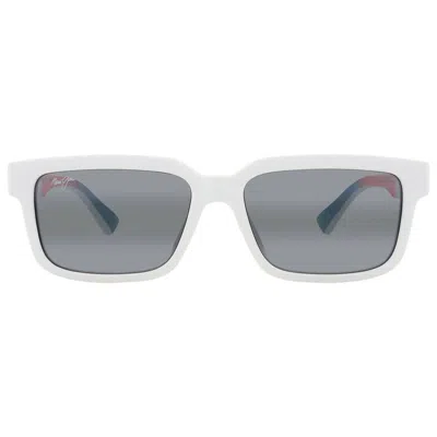 Maui Jim Hiapo Neutral Grey Rectangular Unisex Sunglasses Mj0655sa 004 56 In White
