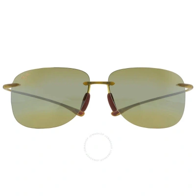 Maui Jim Hikina Maui Ht Oval Unisex Sunglasses Ht445-15m 62 In Olive